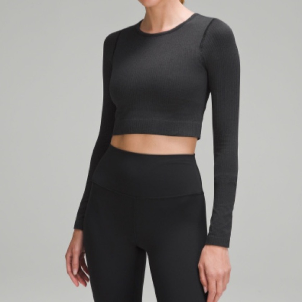 Never worn lululemon Ebb to street long sleeve shirt - black size 8